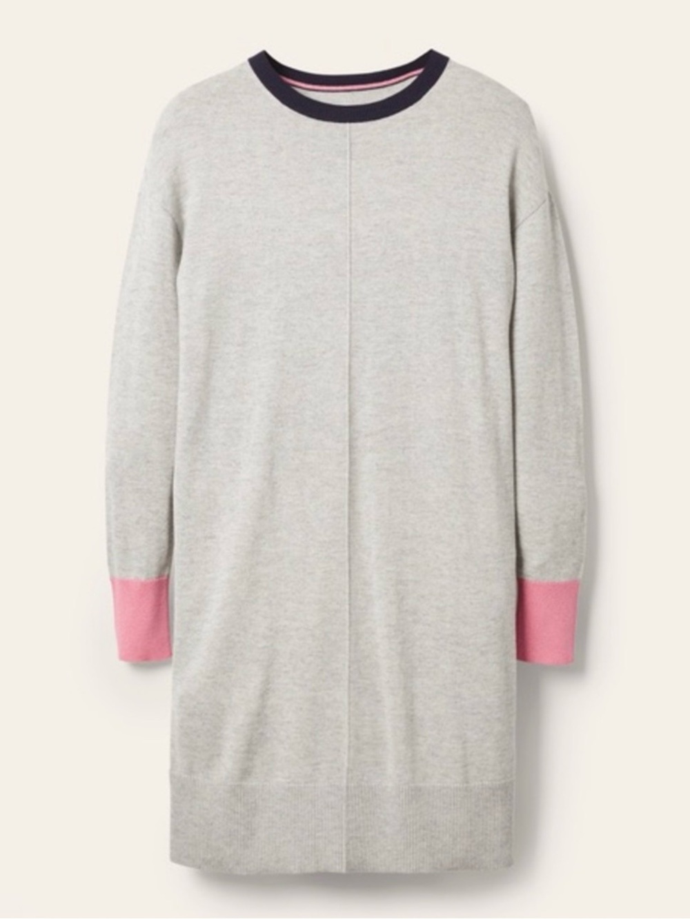 BODEN Colourblock Knitted Dress in Grey Melange 2